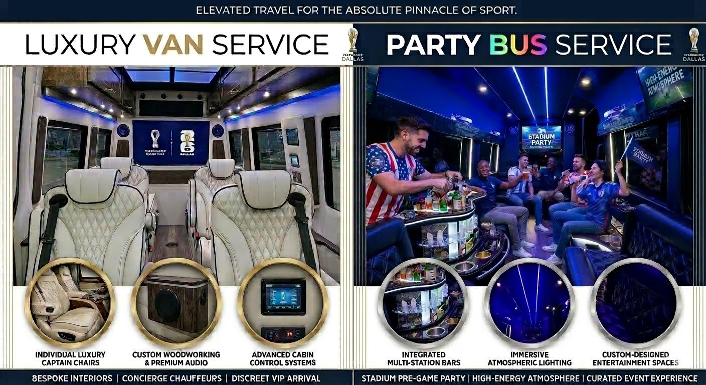 FIFA World Cup Dallas transportation services - Luxury SUV and Party Van Shuttle